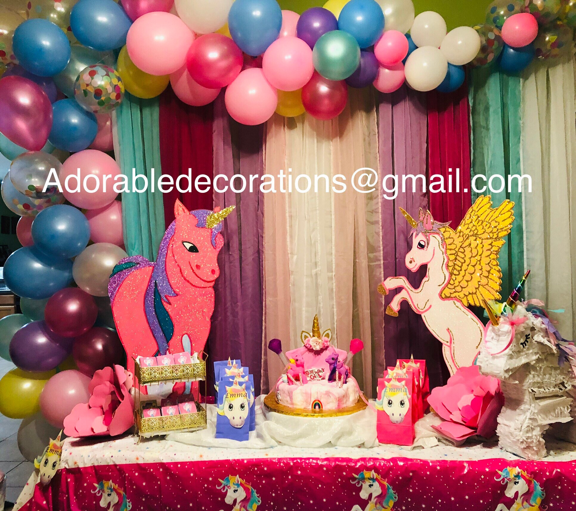 Unicorn Wood Standee One CharacterBirthday Decoration Photo Etsy