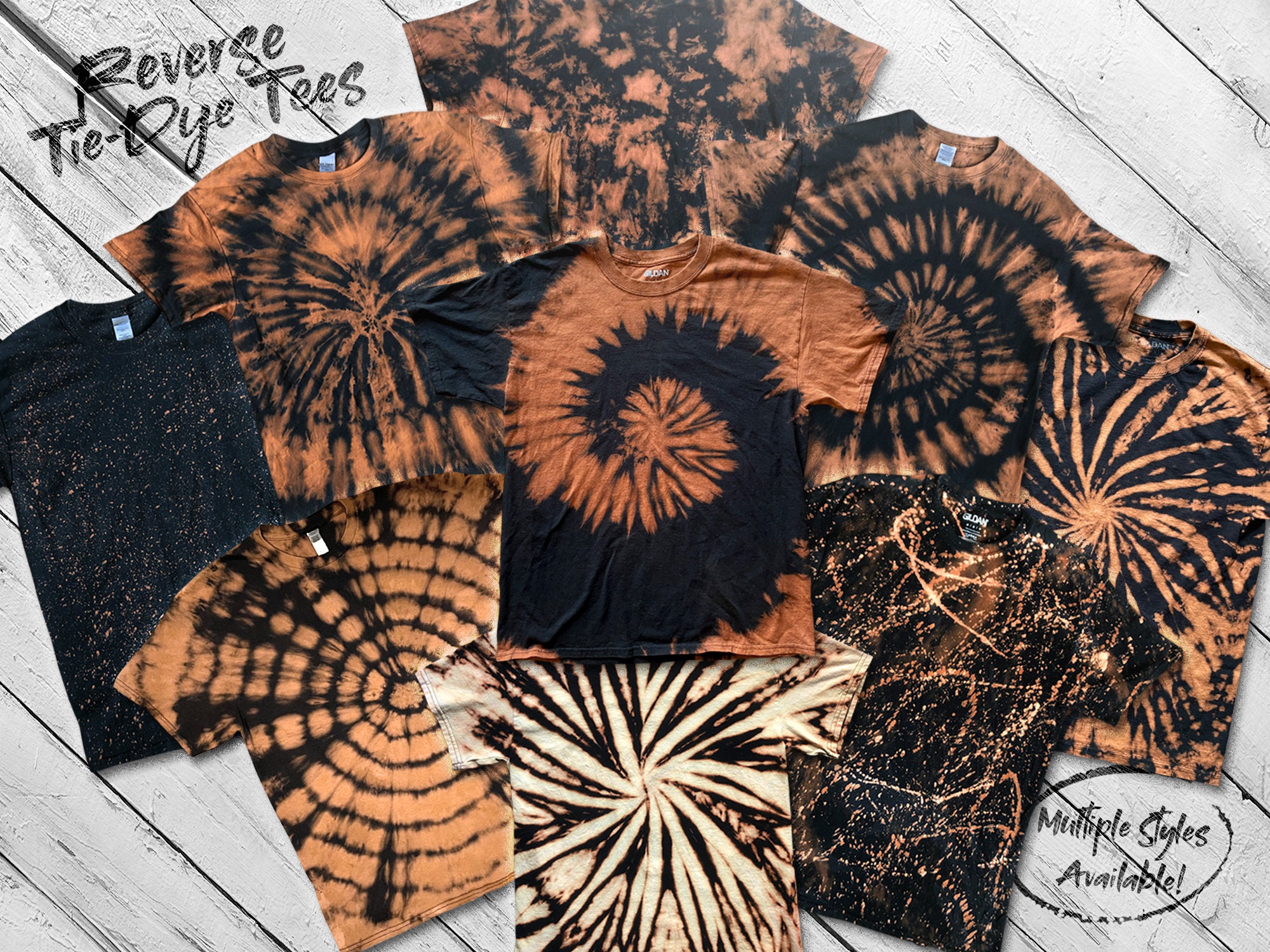 Tie Dye Orange Black Siroski T- shirt For Men's And Boys