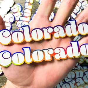 Colorado Sunset Sticker: Colorful State Pride, Holographic Vinyl