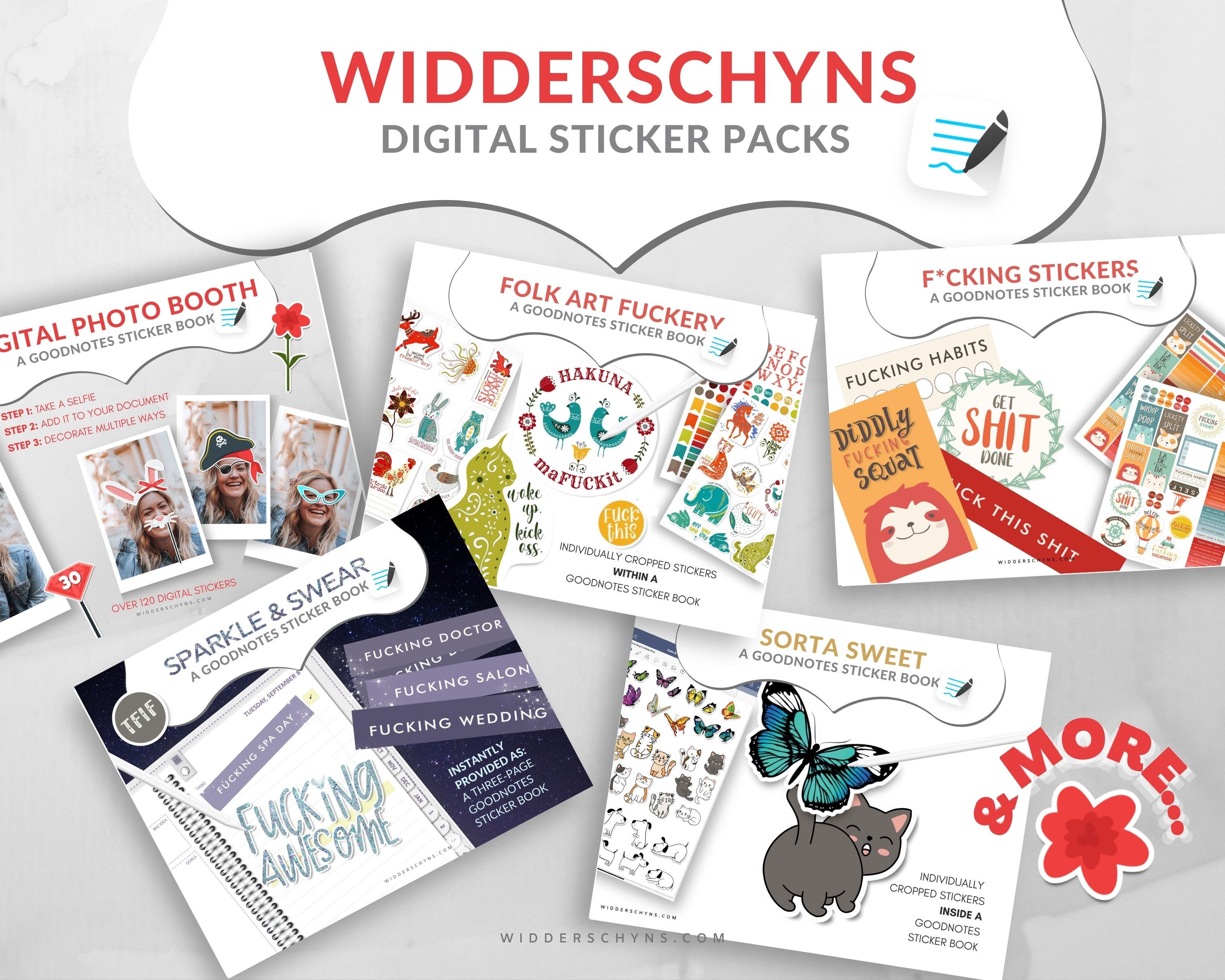 PNG Swearing Stickers for Planner or Other Digital Sticker Use, Curse ...