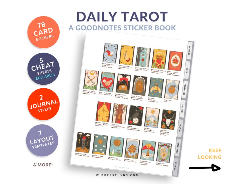 TAROT Goodnotes Sticker Book Journal TAROT TEMPLATES Etsy