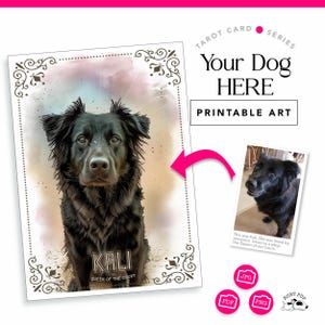 Cadeaux de tarot personnalisés : portrait de chien unique, peinture numérique, décoration cartes de tarot, art mural pour décoration bohème