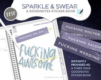 Sparkle & Swear Stickers - Digital Glitter Swearing Stickers in GoodNotes
