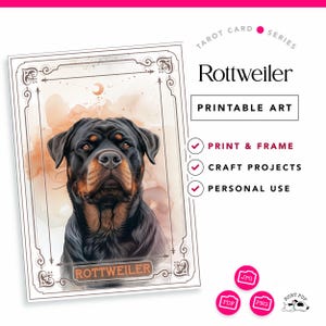 Clipart Rottweiler, téléchargement numérique pour création de cartes ou décoration murale - Décoration murale Rottweiler