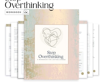 Stop Overthinking Journal Workbook - A Digital, GoodNotes Fillable PDF with Work Sheets - Self Coaching Tools