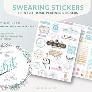 Swearing Stickers | Sweet Pastel and Vintage Stickers to Print