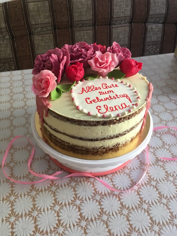 Blumen Und Aufleger Alles Gute Zum Geburtstag Name Etsy