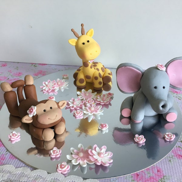 Tiere für Geburtstagstorte. Giraffe,Elefant & Affe