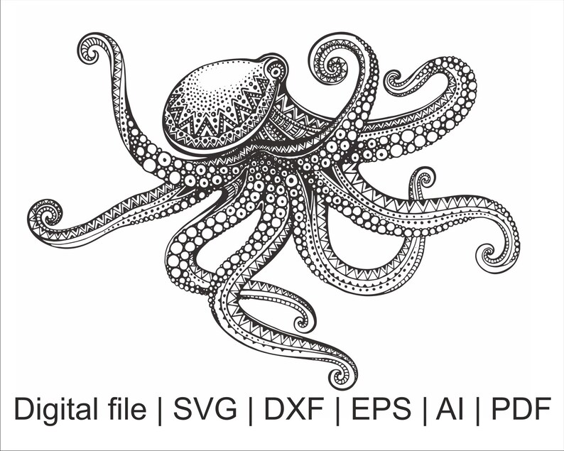 Download Mandala svg Zentangle svg Octopus svg Octopus silhouette ...