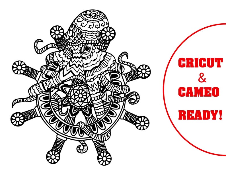 Download Visual Arts Cameo Cricut Ready Zentangle Svg Mandala Svg Octopus Silhouette Octopus Svg Octopus Mandala Zentangle Octopus Animal Mandala Drawing Drafting
