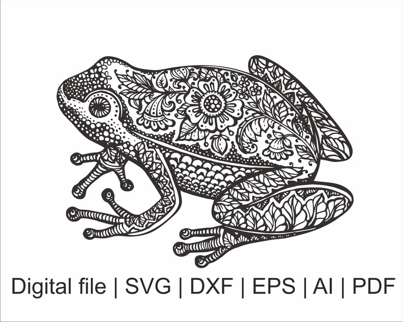 Download Kits How To Frog Svg Frog Mandala Frog Silhouette Laser Cut Patterns Mandala Svg Zentangle Frog Vector Cnc Patterns Cnc Templates Zentangle Svg Craft Supplies Tools