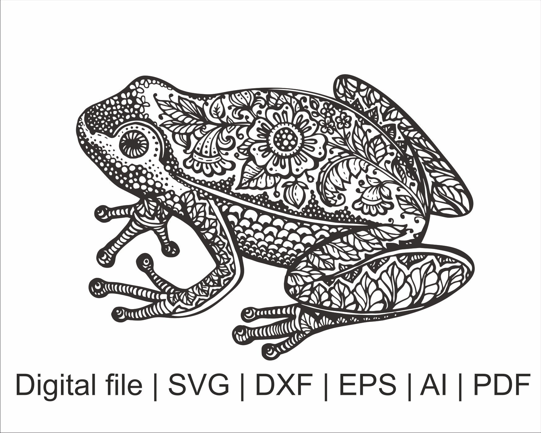 Download Frog svg Frog silhouette Mandala svg Zentangle svg | Etsy