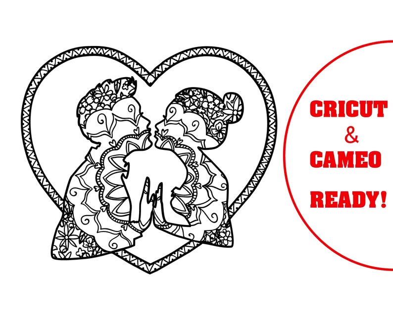 Download Bride And Groom Svg Heart Mandala Svg Zentangle Svg Wedding Svg Zentangle Heart Svg Couple Svg Mandala Svg Cricut Cameo Ready Visual Arts Craft Supplies Tools Kromasol Com