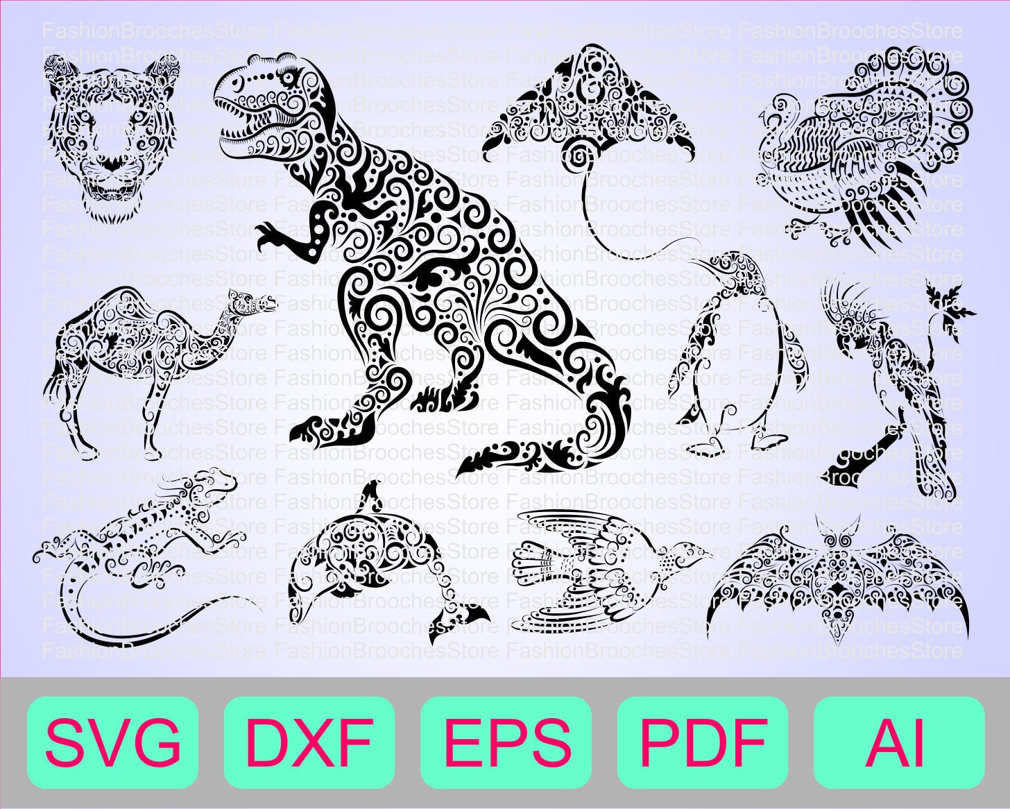 Download Animal mandala Zentangle svg Mandala svg Dino svg | Etsy