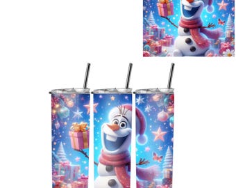 Olaf rostfritt stålmugg, 590 ml med sugrör