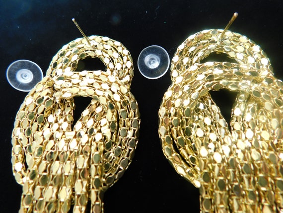 Gold Chain Knot Earrings--Shoulder Duster--Runway… - image 5