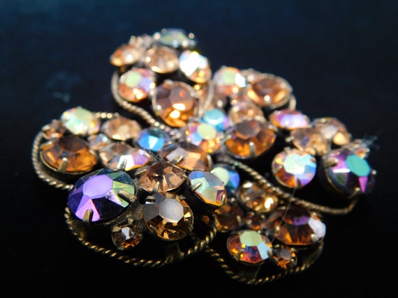 1960's Signed Regency Layered Topaz and Purple AB… - image 4