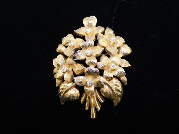 Signed Mazer Flower Bouquet Pendant/Pin! View 2