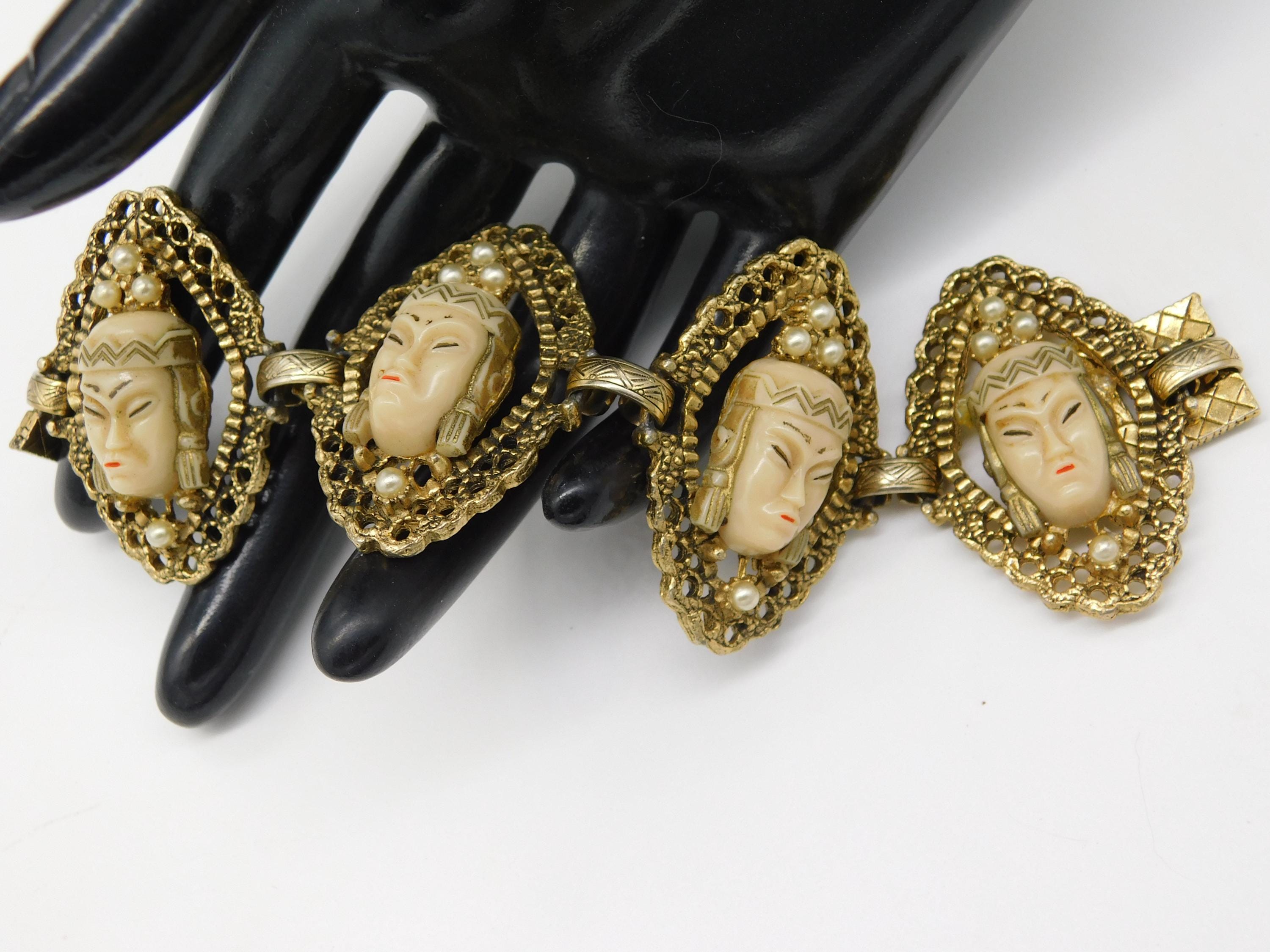 Selro Selini 大粒 バロックパール フローラル ヴィンテージ ブレス Selro Selini Jewelry - Etsy