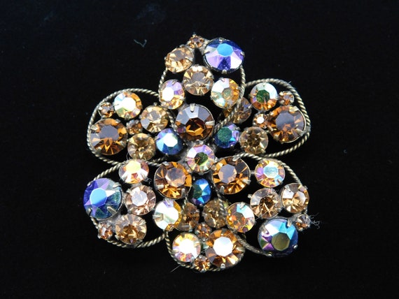 1960's Signed Regency Layered Topaz and Purple AB… - image 2