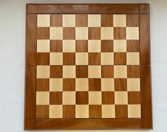 Schachbrett klappbar mahagonifarben: Großes Holzbrett (45,7x45 cm)
