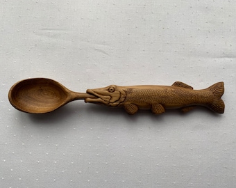 Handmade Wooden Spoon, Handcarved Handle, Unique carved handle, Kitchen stuff