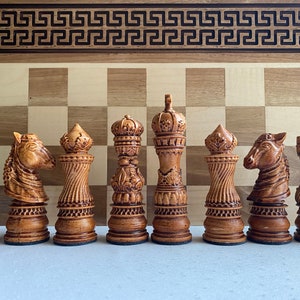 Holz Schachfiguren Set, Großes Klappbrett 20 Zoll, Exklusives Schachbrett, Schachset Holz, Einzigartiges Schachset, Geschenk für Ihn