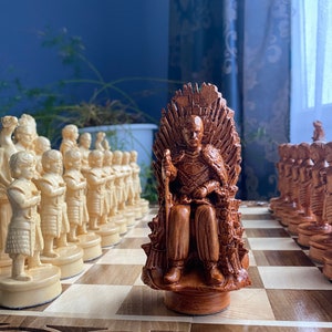 Schachfiguren Set aus Holz, großes Klappbrett 20 Zoll, exklusives Schachbrett, Schachspiel Holz, einzigartiges Schachspiel, Geschenk für ihn