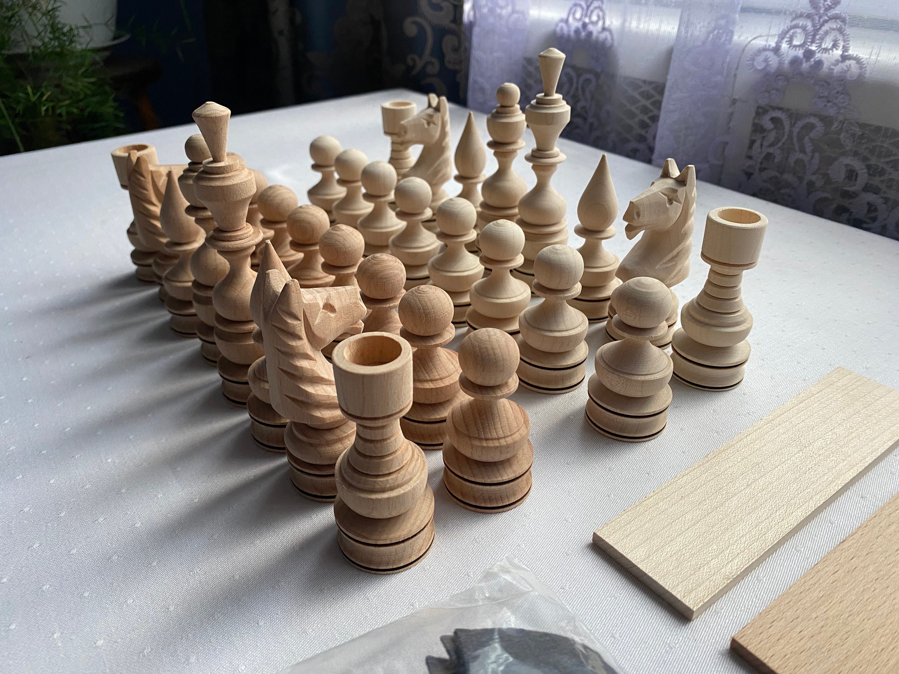 Hochwertiges Wikinger Schachfiguren Set 32 Stück handbemalt bis