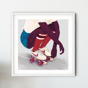 Retro Art Print | Skating Printable Art | Roller Skating Art | Instant digital Art Print