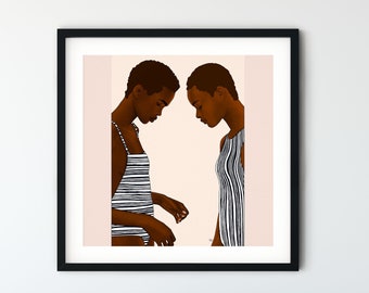 African Girls Wall art | Black Girl Art Print | Woman Art Print | Printable Wall Art | Modern Wall Art