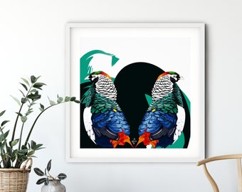 Downloadable Digital Print | Bird Print | Home Decor Print | Gold Pheasant Print | Bird Art