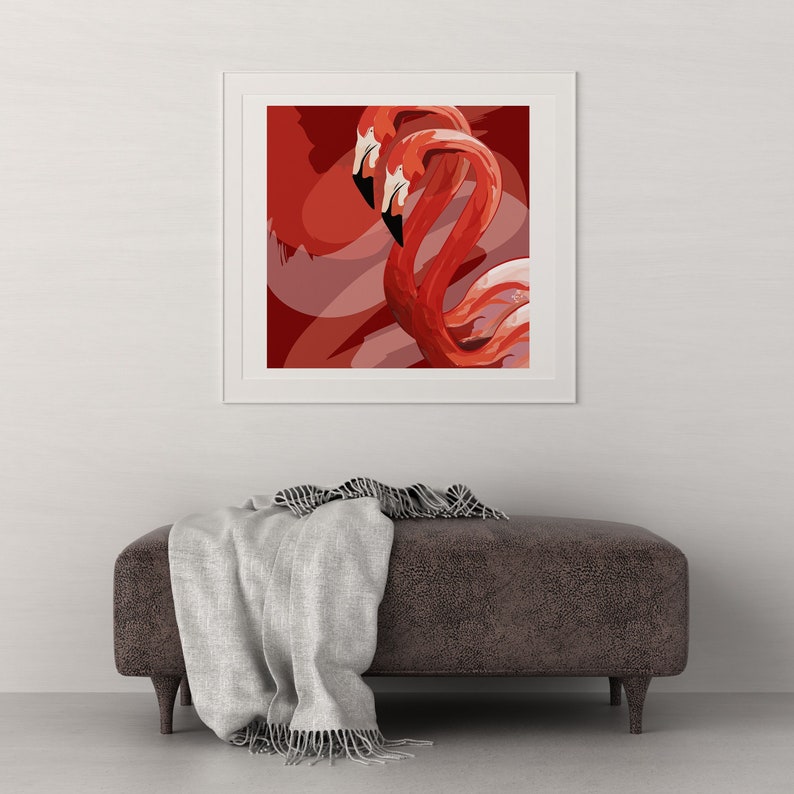 Downloadable Digital Print Bird Print Home Decor Print Flamingo Art Bird Art image 2