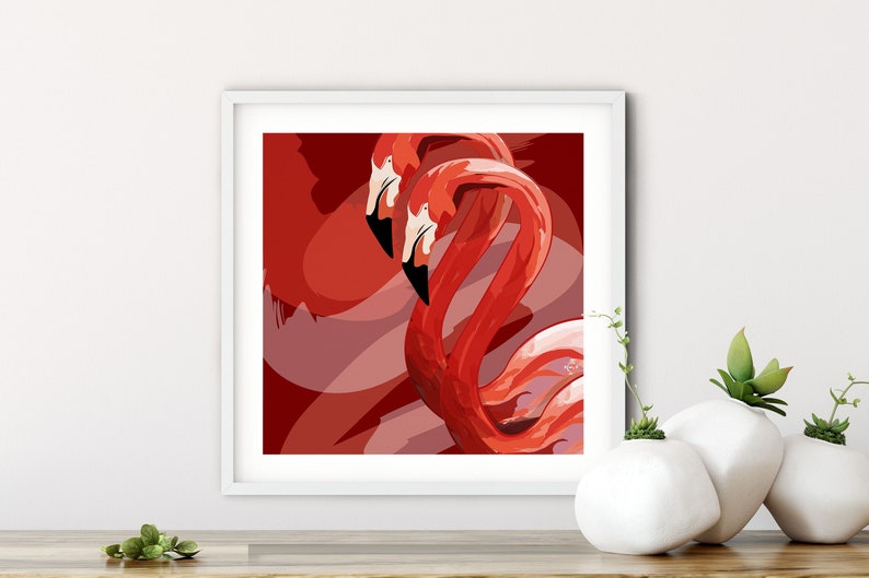 Downloadable Digital Print Bird Print Home Decor Print Flamingo Art Bird Art image 3