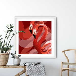 Downloadable Digital Print Bird Print Home Decor Print Flamingo Art Bird Art image 1