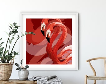 Downloadable Digital Print | Bird Print | Home Decor Print | Flamingo Art | Bird Art