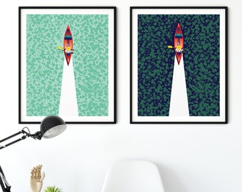 Set of 2 Adventure Prints | Abstract Bedroom Print | Abstract Art Print | Home Decor| Downloadable Digital Art | Printable Art |Art Gift