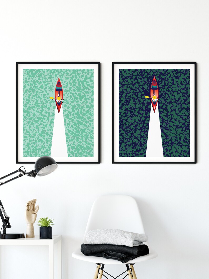 Set of 2 Adventure Prints Abstract Bedroom Print Abstract Art Print Home Decor Downloadable Digital Art Printable Art Art Gift image 1