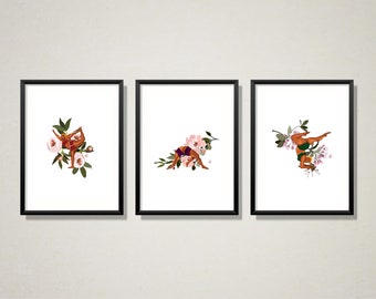 Set de impresiones descargables, arte de la naturaleza, decoración moderna del hogar, arte de la pared verde, impresión del arte, arte original, cartel de la meditación, arte imprimible