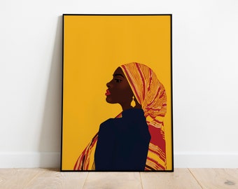 Afrikanischer Kunstdruck | Moderne Wandkunst | Schwarzer Kunstdruck | Kunstdruck | Afrikanische Kunst Frauen | Druckbare Kunst | Kunst Geschenk