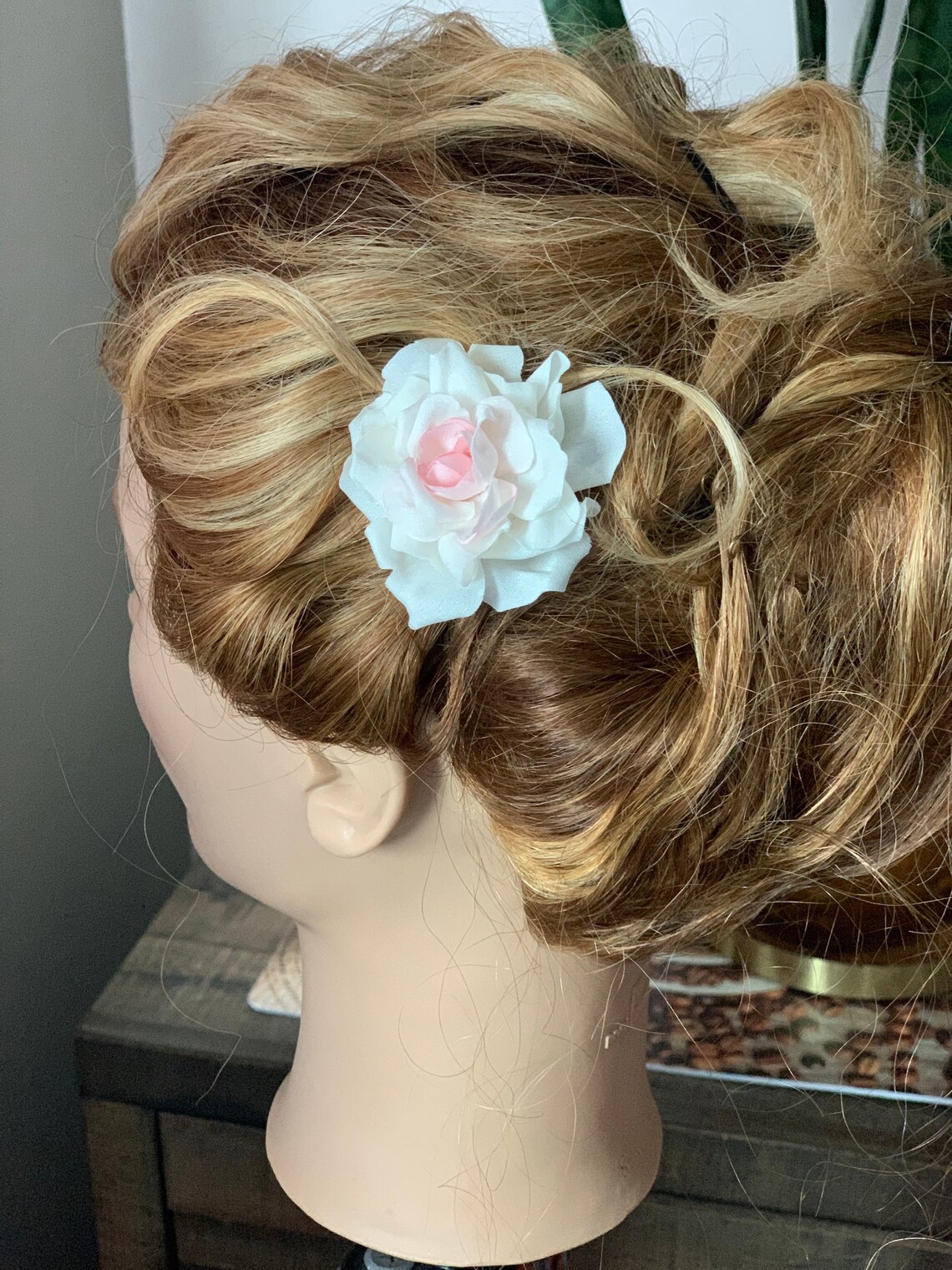 Silk flower hair clip fabric flower wedding accessory hair Etsy