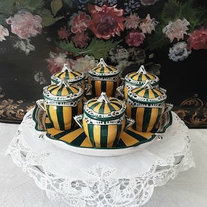 6 ollas de crema / ollas de chocolate / ollas de postre / cerámica Art Deco 1920, A. RENOLEAU