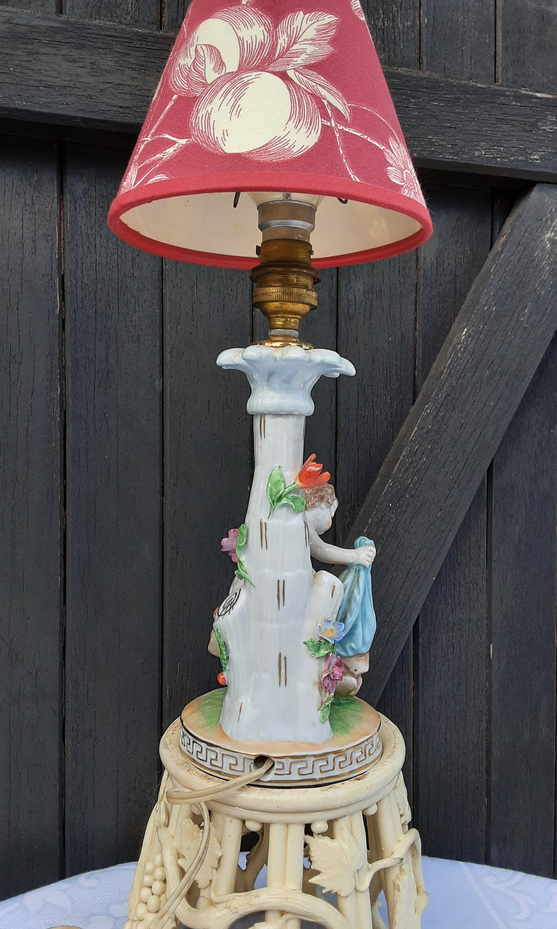 Vintage German Porcelain Figurine Table Lamp Etsy