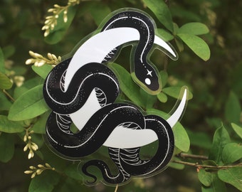 SERPENS witchy snake moon clear vinyl sticker