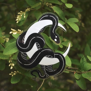 SERPENS witchy snake moon clear vinyl sticker