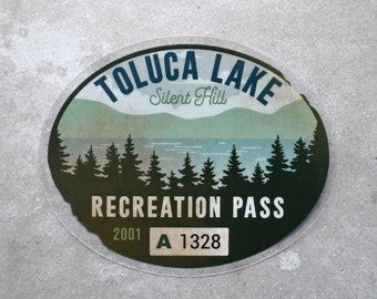 PARKING PASS toluca lake silent hill inspired clear vinyl window sticker, read desc