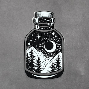 SIERRA witchy crescent moon mountain wanderlust travel vinyl sticker