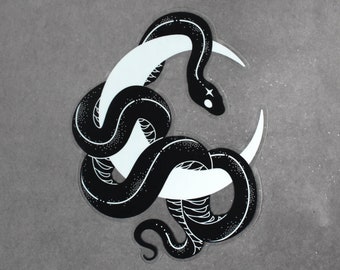 SERPENS | witchy snake moon clear vinyl sticker