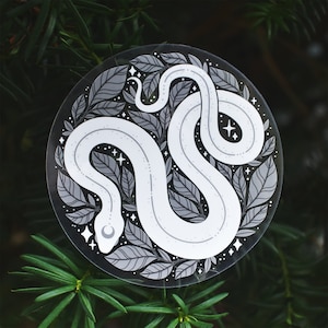 NOCTURNE witchy snake stars moon nature clear vinyl sticker