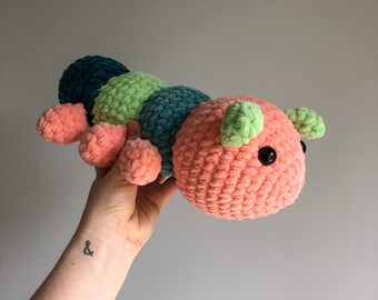 Crochet Caterpillar Plushie: Colorful Stuffed Animal Doll